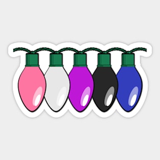 Genderfluid Pride Christmas Lights Sticker